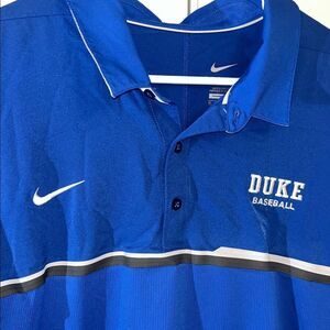 Duke University Blue Devils Nike Baseball Team issue Golf Polo Shirt XL DriFit